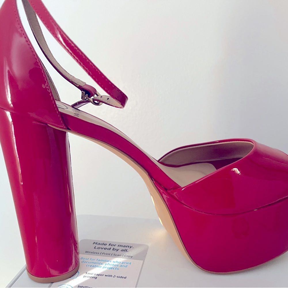 Werner Red Platform Heels - Picture 4 of 12